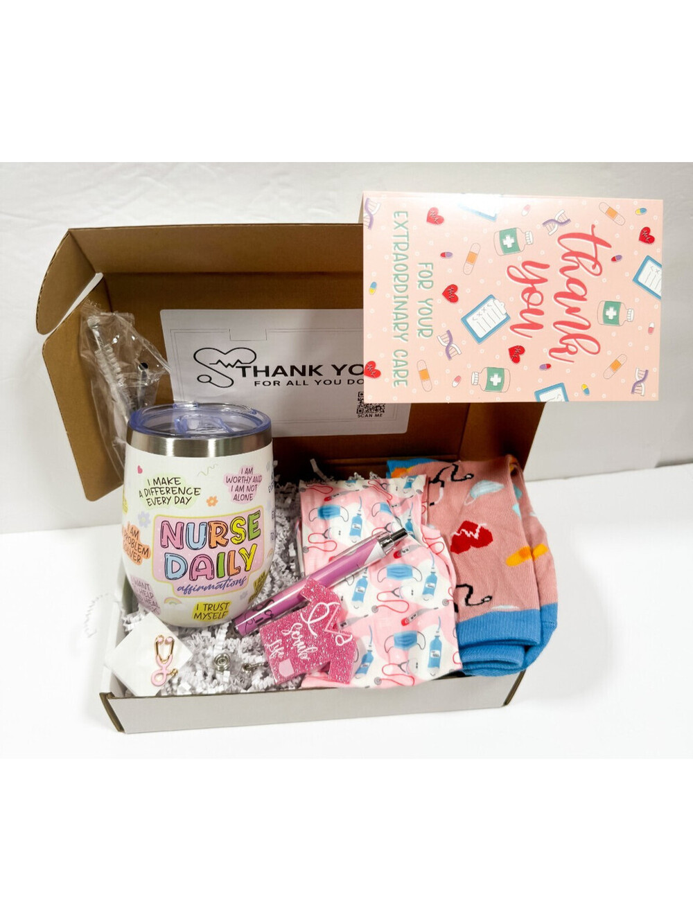 Nurses Gift Box with Inspirational 12 oz Travel Tumbler